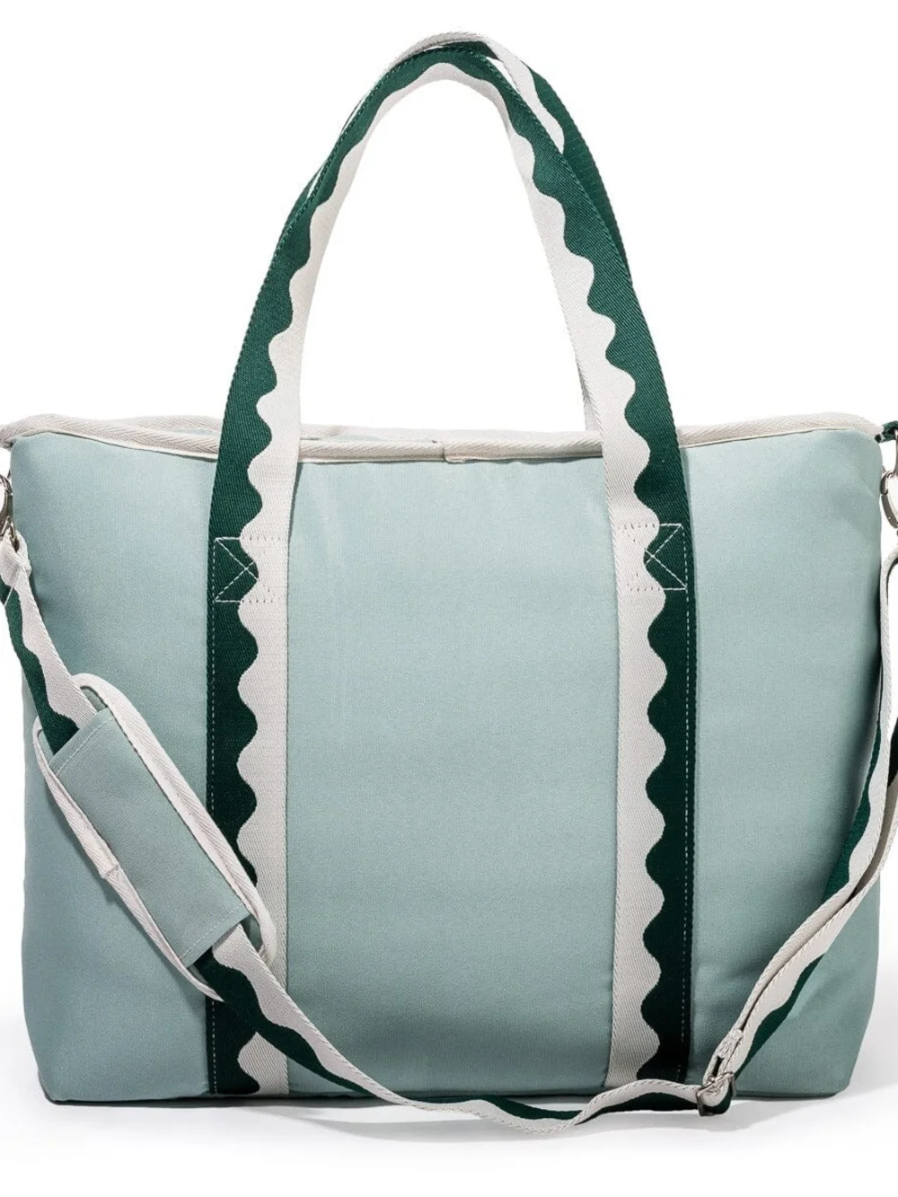 Business & Pleasure Mint Green Canvas Tote with Dark Green Trim